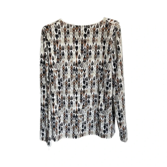 Kim Rogers Abstract Design Cotton Blend Long Sleeve Shirt Women’s XL - Picture 2 of 11